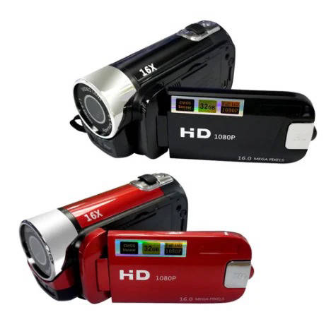 Hand held Camera For Recording 1080P in red and black